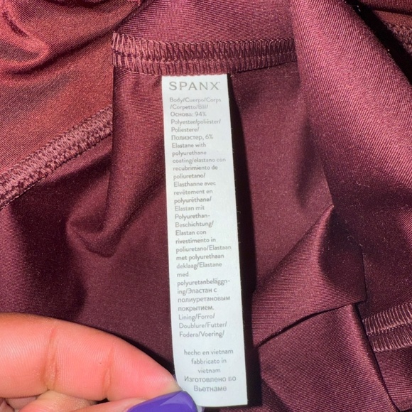 SPANXshape Women's Faux Patent Leather Leggings Burgundy Ruby High Rise M NWT - Picture 6 of 16